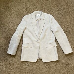 H&M Beige Linen Blend Blazer